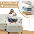 thumbnail image 6 of UBesGoo 130" L-Shaped Modular Sofa, Oversized Chenille Couch with Double Layered Cushions, 4 Seats Sleeper Set Living Room Furniture Sets, Off White, 6 of 8