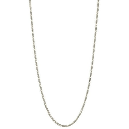 Pori Jewelers Rhodium-Plated Sterling Silver 1.5mm Box Chain Men's Necklace, 30