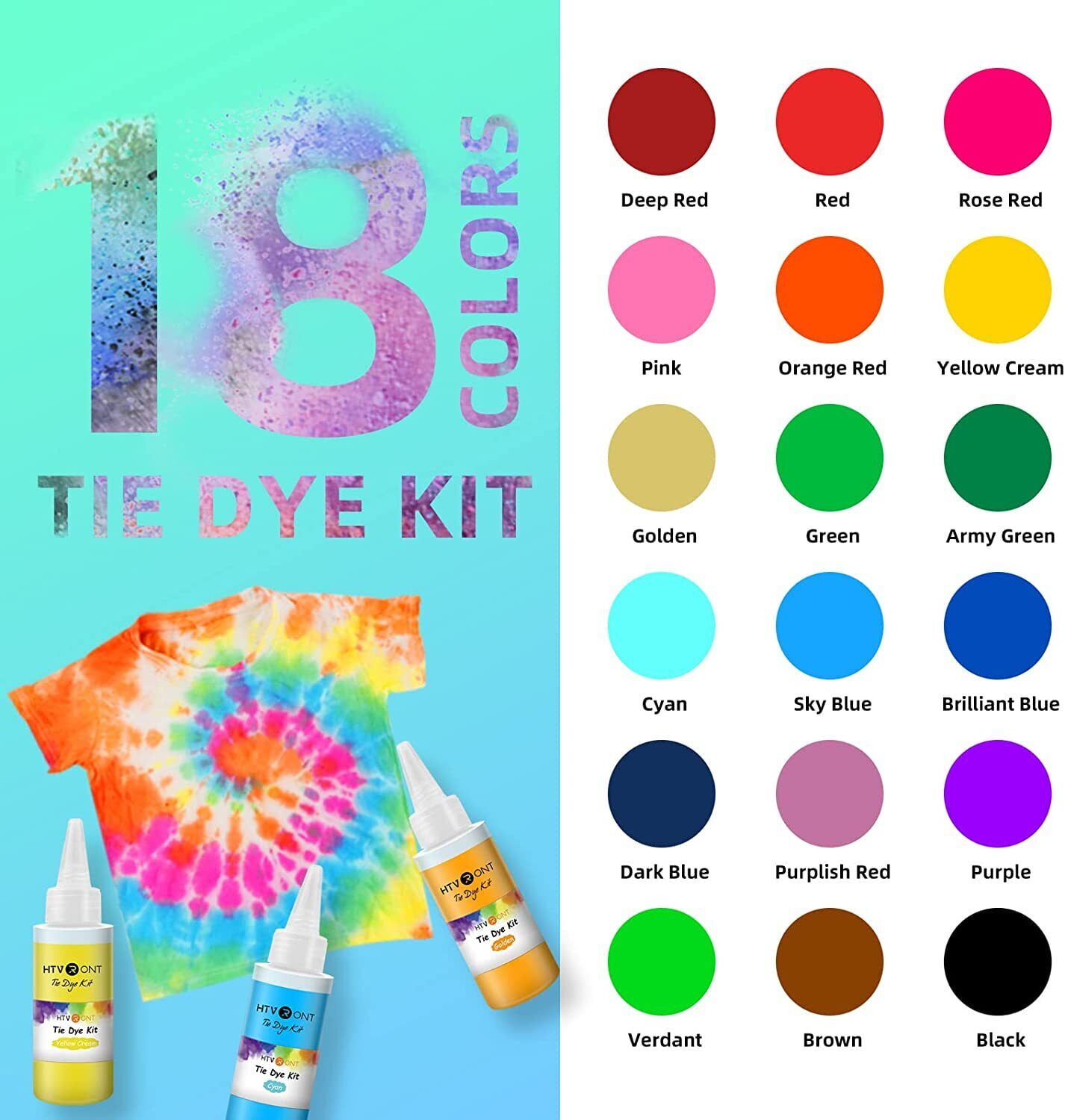 Attivit&agrave; Bambini Kit Tie Dye Desire Deluxe - 18 Colori Per Tingere