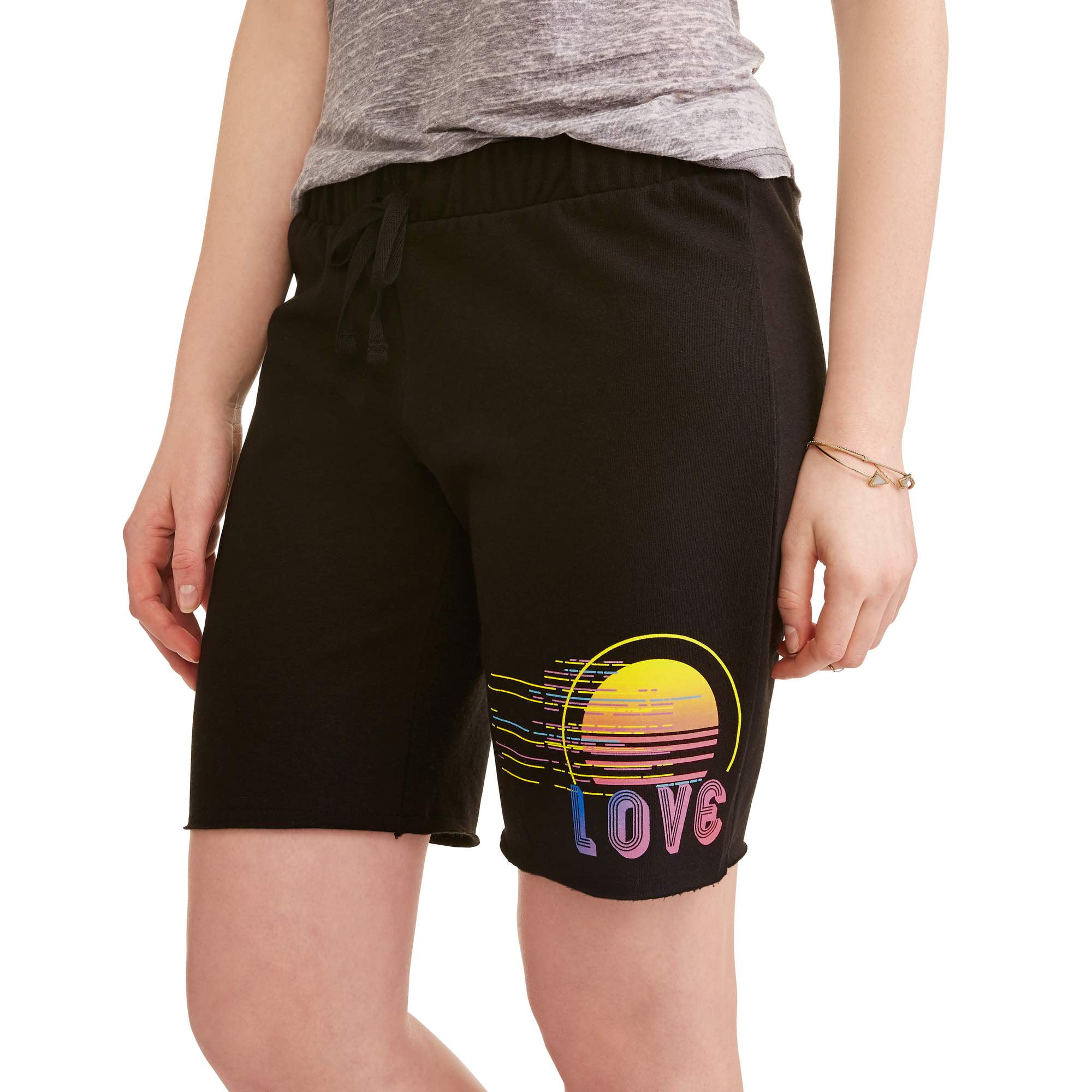 No Boundaries Juniors' Knit Bermuda Shorts w/TieFront