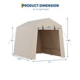 thumbnail image 2 of Lumiparty 7' x 10' Portable Outdoor Storage Shed, Heavy Duty Waterproof Shelter Tent with Roll-Up Door, All-Weather Garage for Motorcycle, Bike & ATV, Khaki, 2 of 8