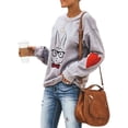 thumbnail image 3 of aturustex Women Easter Sweatshirt Long Sleeve Round Neck Top Rabbit Print Pullover Rabbit Pattern Patchwork Autumn Clothes, 3 of 9