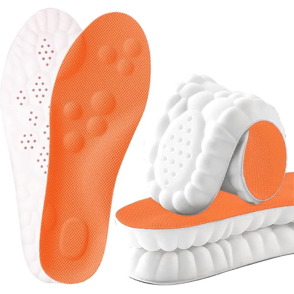 2 Pair 4D Cloud Technology Insole Super Soft Comfort Insoles | U-Shape Memory Foam Insoles, 4D Cloud Insole for Women Men Shock-Absorbing Foot Support Insoles