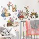 thumbnail image 1 of A set of wall stickers with rabbits, flowers and butterflies - wall decor for children's room, 1 of 5