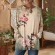 thumbnail image 2 of TaTaai Women's Vintage Print Long Sleeve Crew Neck Casual Tops Loose Fit Soft Blouse with Pockets Lightweight Comfy Tee for Fall Daily Party Travel Streetwear Gift, 2 of 7