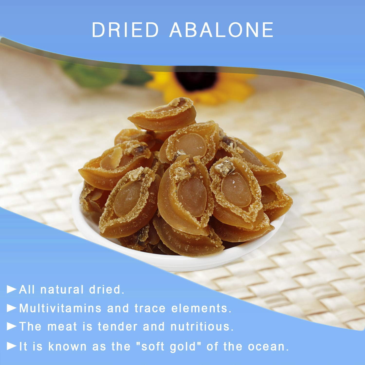 1LB Dried Abalone Baoyu,Dried Seafood Jerky & Dried Meats 80-100 pcs LB Bag Seafood Rich in Collagen 100% Natural Sun Dried Seafood