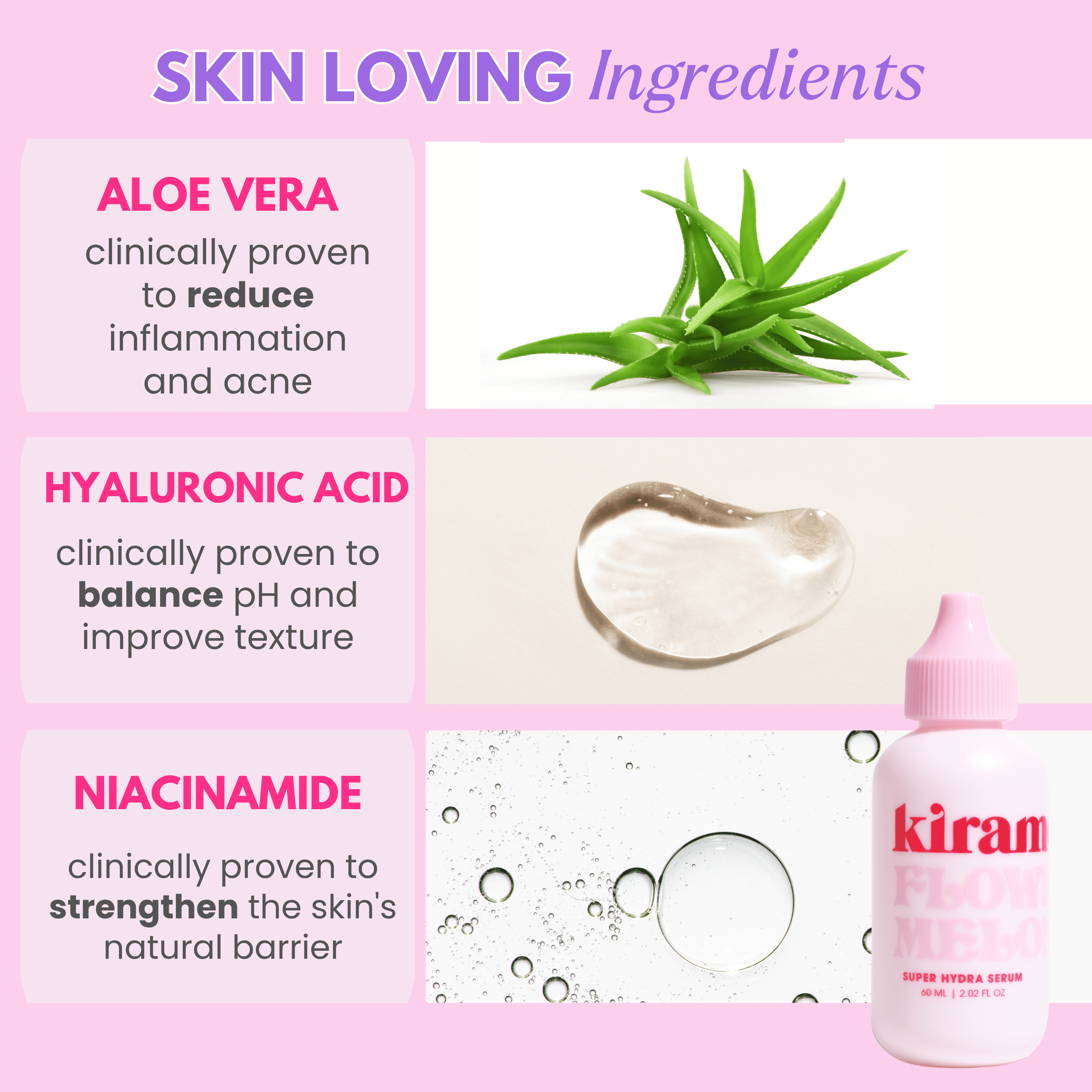 Kiramoon Flowermelon Super Hydra Glow Facial Serum, 2oz