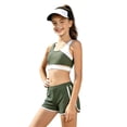 thumbnail image 2 of Conairie Tankini Sets for Girl Two Piece Solid Color Sleeveless Tops and Bottom Bathing Suit Outfit Swimsuit Summer Beach Adjustable Straps Swimwear Army Green 13-14 Y, 2 of 6