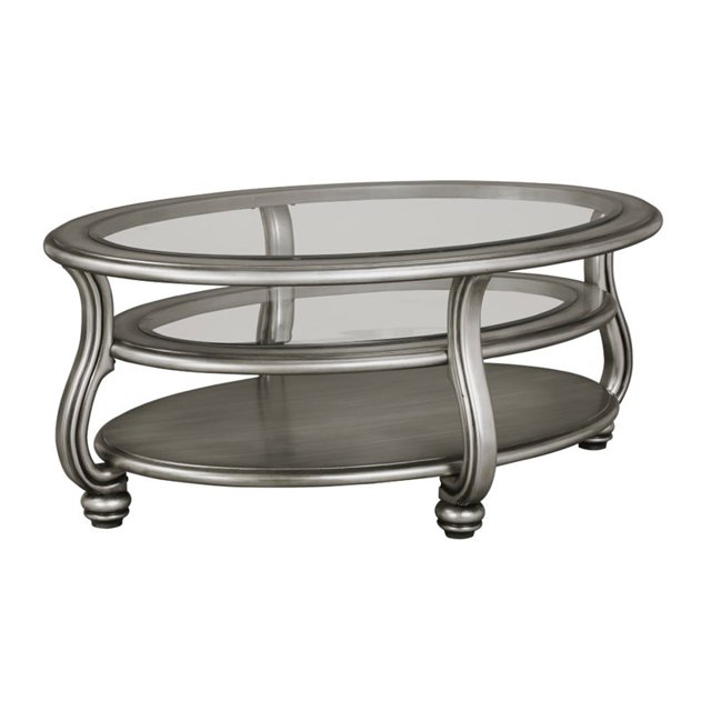 Bowery Hill Table Basse Ovale en Argent