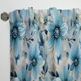 thumbnail image 5 of Designart "Serene Blue Seashore Harmony" Floral Room Darkening Curtain Panel, 5 of 6