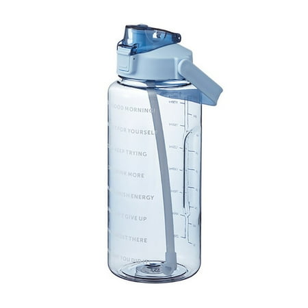 

PEKVU 1Pc 2L Plastic Water Bottle Clear Sports Water Cup Portable With Straw Kettle