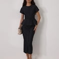 thumbnail image 6 of Women 2 Piece Skirt Sets Skirt Outfits Casual Matching Dress Set Black L, 6 of 9