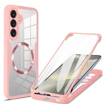 Decase Cover For Samsung Galaxy S23 FE Full Body Magnetic Case,Slim Shockproof with Built-in Screen Protector Magnetic Mag-safe Dual-layer Protector Acrylic Back Cover Case ,Pink