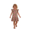 thumbnail image 6 of Actgleam Summer Toddler Girls Dress Leopard Print Flutter Sleeve A-line Ruffle Sundress,Bow Leopard,4-5Y, 6 of 9