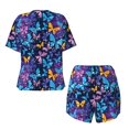 thumbnail image 5 of Lsque Butterflies Of The Starry Sky Women's Short-Sleeved Pajama Set - 2 Piece Soft and Lightweight Sleepwear Set-Small, 5 of 9