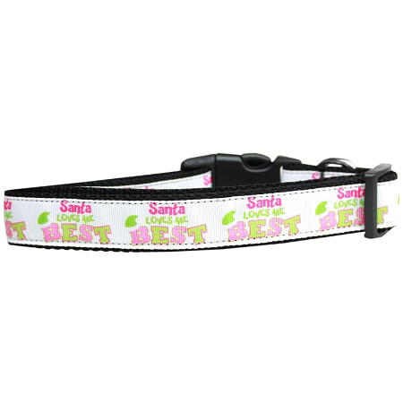 Santa Loves Me Best Nylon Dog Collar Xs (Best Dog Personality For Me)