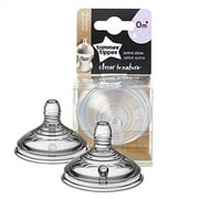 Tommee Tippee Closer to .. Nature Extra Slow Flow .. Baby Bottle Nipples, 0m+ .. Ã¢â‚¬â€œ 2pk