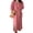 Pink, variant on Joernso Women's Flannel Nightgown Fuzzy Fleece Sleepdress Loose Crew Neck Long Nightdress with Pockets Cozy Plush Warm Winter Pullover Loungewear