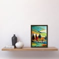 thumbnail image 2 of Colourful Autumn Landscape Scotland Hillside Forest Oil Painting Artwork Framed Wall Art Print A4, 2 of 4