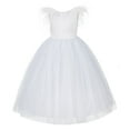 thumbnail image 2 of Ekidsbridal Backless Ostrich Feather Flower Girl Dress Pretty Princess Gown OS3 2, 2 of 3