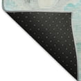 thumbnail image 5 of Addison Rugs Mayfield Premium Machine Washable Transitional Abstract Teal Runner Rug, 2'3" X 7'6" Machine Washable Transitional Abstract Teal Oversized Sherpa Throw Blanket, 5 of 6