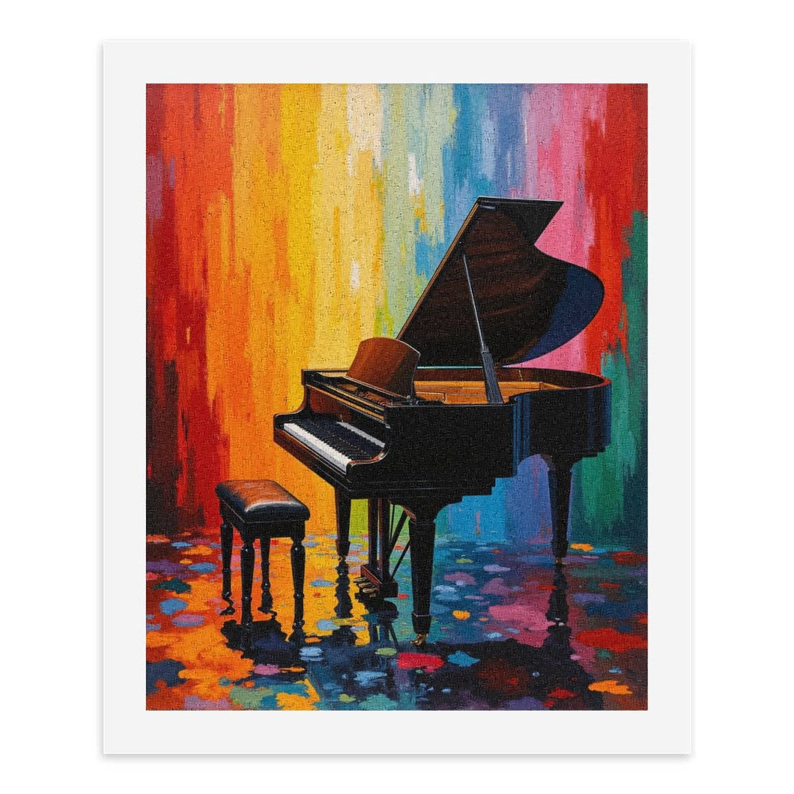 Paint By Numbers Kit for Adults Beginner - DIY Grand Piano Colorful Abstract Art Canvas Painting Kits for Adults, Frameless Paint By Number for Adults for Home Wall Decor 16x20 Inch