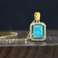 thumbnail image 4 of Gem Stone King 18K Yellow Gold Plated Silver Pendant with Chain Turquoise Moissanite (2.08 Cttw), 4 of 4