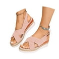 thumbnail image 3 of Womens Sandals Comfortable Mix It Flip Flops for Women Sandals for Women Size 12ww Comfortable Walking Leather Sandal Women's Casual On Beach Walking Shoes Outdoor Pink 7, 3 of 9