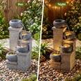 thumbnail image 6 of Gymax 4-Tier Water Fountain 23'' Cascading Bowl Waterfall Fountain w/LED Lights & Pump, 6 of 10