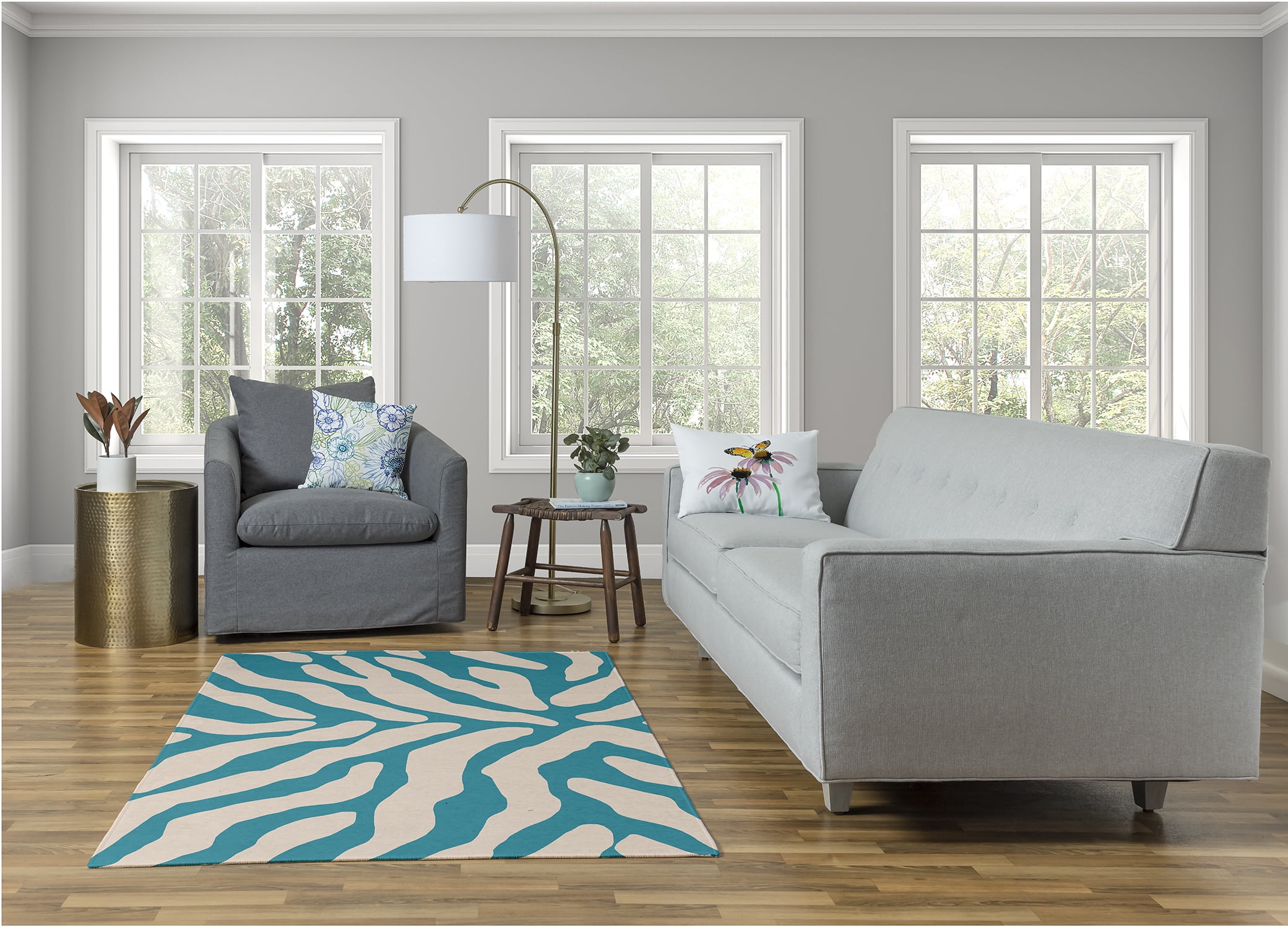Simply Daisy Flora and Fauna Abstract Area Rug, 4' x 6'