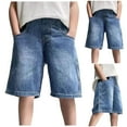 thumbnail image 4 of Jorts Kids Baggy Girls Boys and Toddlers' Denim Shorts Wide Leg Elastic Waist Pull On Loose Fit Shorts Baggy Jeans Cargo Pants with Pockets, 4 of 9