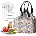 thumbnail image 4 of Pioneer Flower Floral Print Pattern Drawstring Lunch Bag Women - Drawstring Lunch Bag Insulated for Work Office - Stain-Resistant Large Lunchbags for Women with Multi-Pockets, 4 of 6