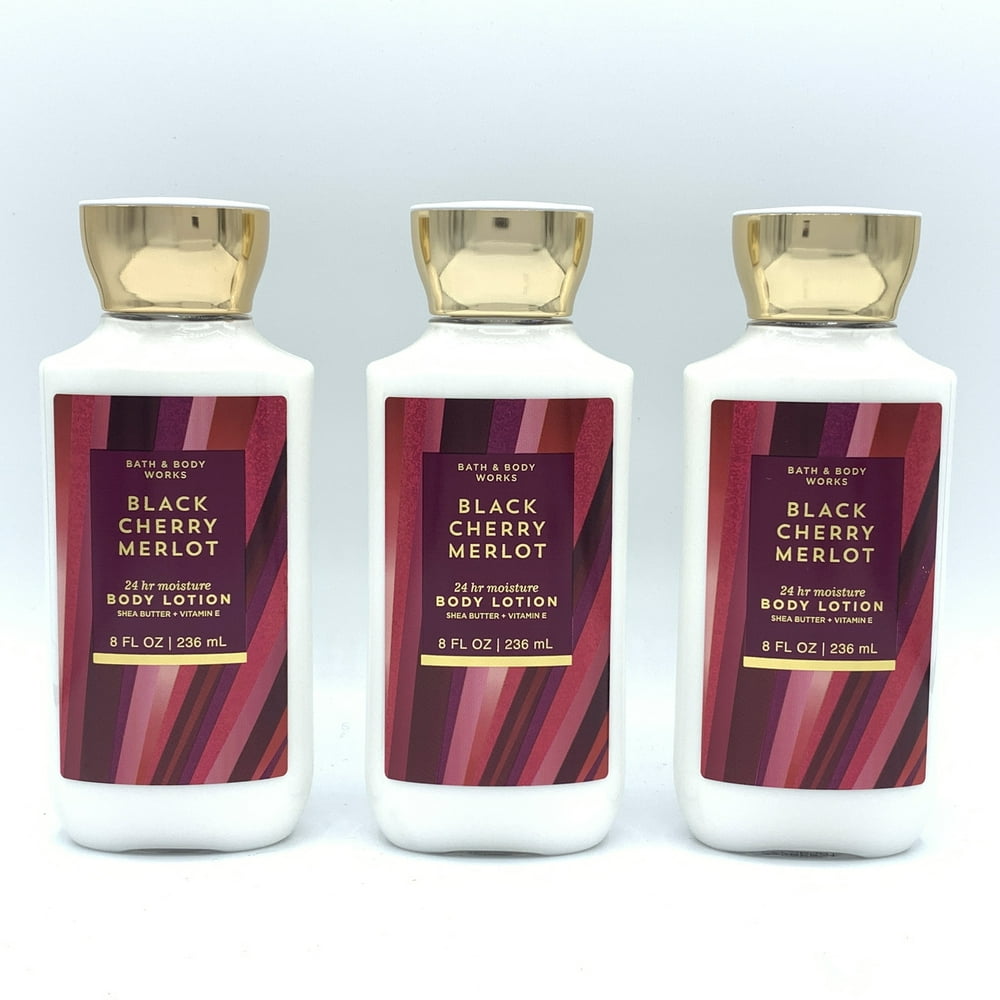 Bath and Body Works Black Cherry Merlot 8oz Body Lotion 3Pack