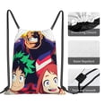 thumbnail image 3 of My Hero Academia Drawstring Backpack Anime Sackpack Gym Bag For Sport Yoga Travel Hiking Shopping Lightweight Gym Bag 16*14 Inch, 3 of 9