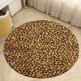 thumbnail image 4 of Leopard Print Pattern Round Small Area Rug, Print Non Slip Washable Floor Mat, Soft Throw Rug for Living Room, Powder Room Entryway, Bathroom, Bedside, 4 of 6