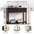 thumbnail image 6 of Tcbosik 35.43-Inch Entryway Console Table with 2 Drawers and Storage Shelf, Traditional Wood Accent Sofa Table for Front Hall, Hallway, Living Room, Espresso, 6 of 9