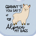 thumbnail image 4 of Inktastic Granny's You Say Alpaca My Bags Boys or Girls Baby Bib, 4 of 4