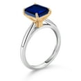 thumbnail image 3 of Gem Stone King 10K White and Yellow Gold Blue Created Sapphire Engagement Ring for Women (2.70 Cttw, Octagon 9X7MM, Gemstone September Birthstone, Available in Size 5, 6, 7, 8, 9), 3 of 4