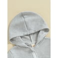 thumbnail image 5 of Bagilaanoe Toddler Baby Boy Hooded Jacket Solid Long Sleeve Zip-up Sweatshirt 12M 18M 24M 3T 4T 5T Kids Fall Casual Outwear, 5 of 8