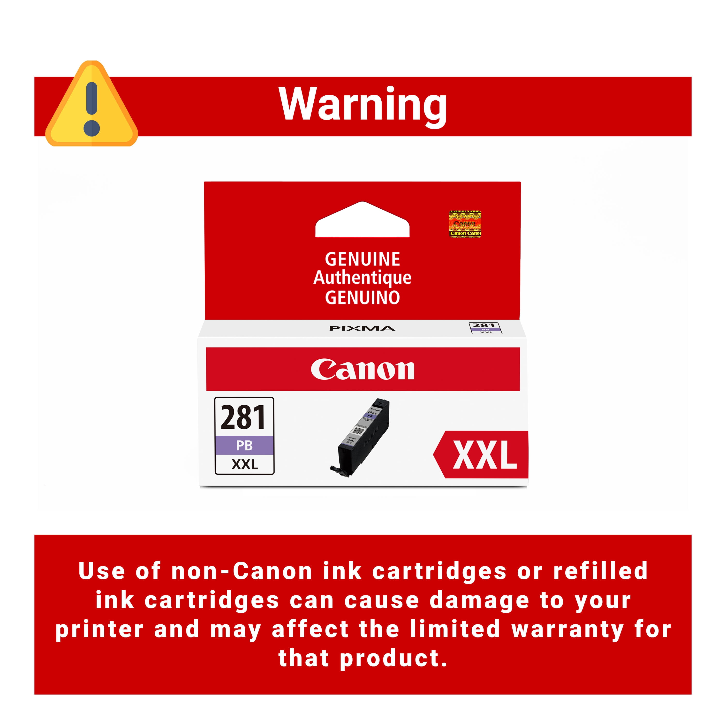 (2 pack) Canon CLI-281 XXL PB Photo Blue Ink Cartridge
