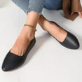 thumbnail image 5 of Women's Wedge Low Heels Dress Shoes Fashion Leather Pointed Toe Office Work Oxfords Formal Slip on Loafers, 5 of 7