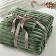 thumbnail image 2 of Regency Heights King/Cal King Fluffy Ribbed Plush Comforter Set 3-Piece Bedding Set Green, 2 of 9