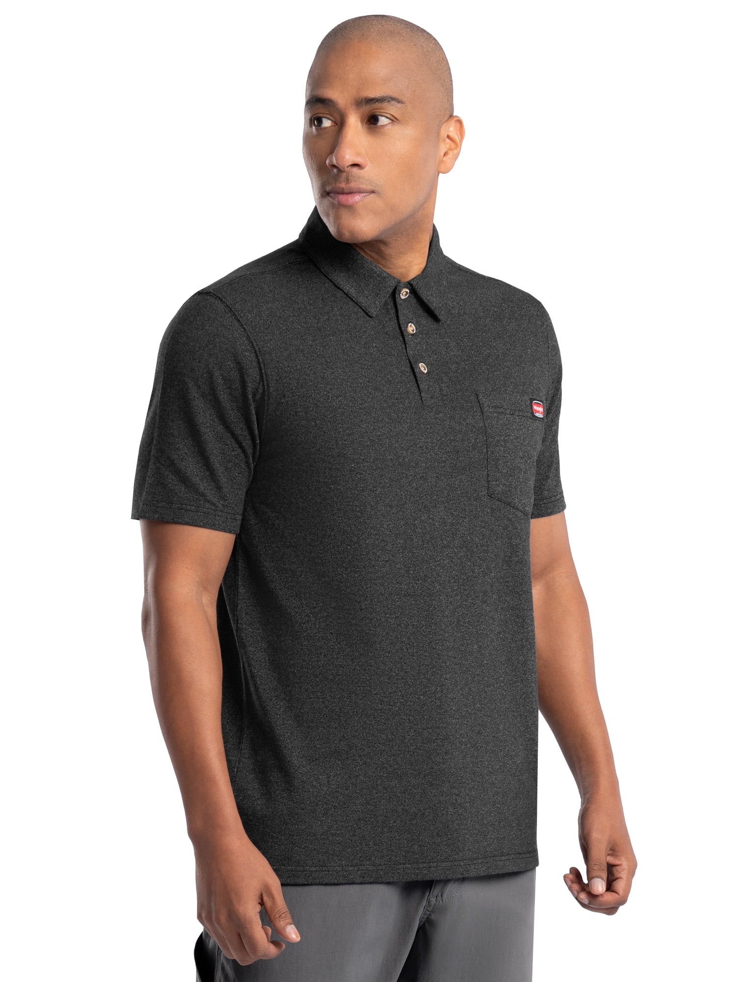 Wrangler Workwear Men's Performance Stretch Polo Short Sleeve Work Shirt, size S-3XL