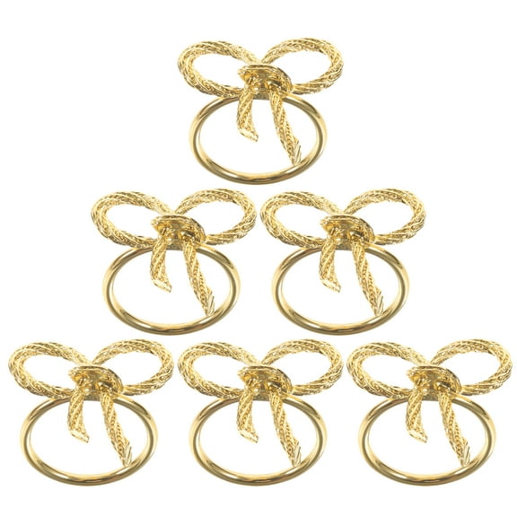 6pcs Bow Knot Napkin Holder Christmas Napkin Rings for Holiday Dinner Party