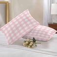 thumbnail image 2 of Lumbar Pillow Covers 20x12 Inch Set of 2, Pink Buffalo Plaid Waterproof Outdoor Pillow Covers, Farmhouse Pink White Checkered Decorative Cushion Pillowcases for Couch, Sofa, Bed, Garden, Patio, 2 of 9