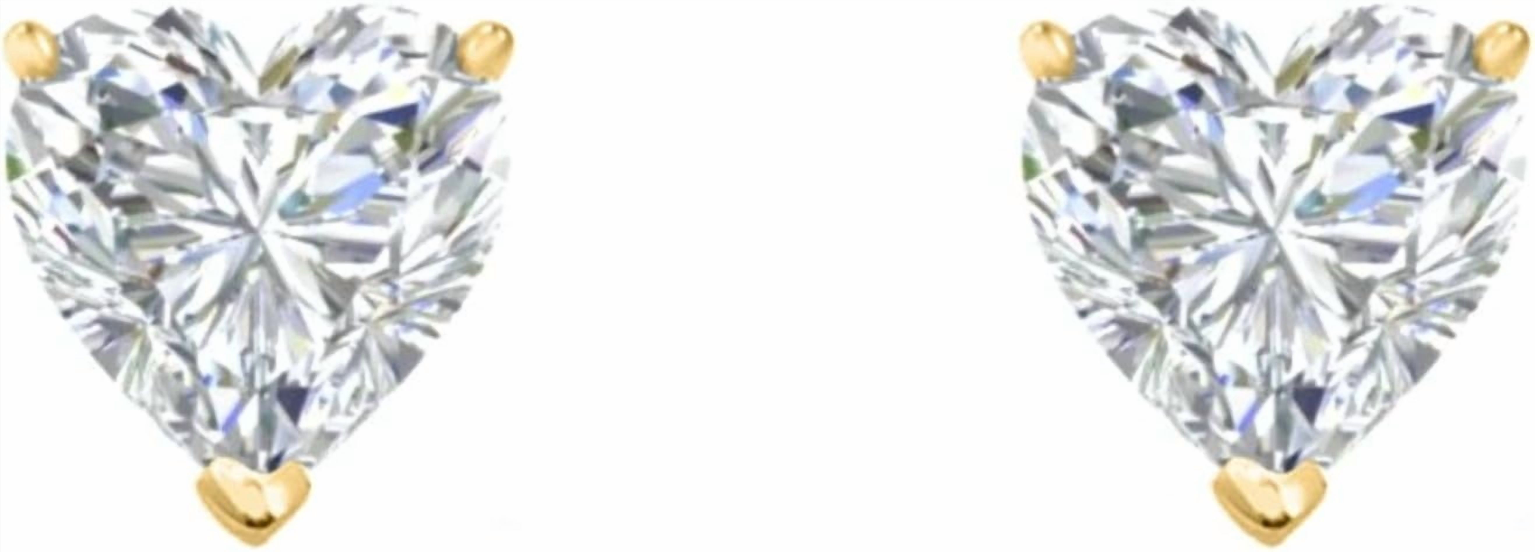 1 Ct Heart Cut Natural Diamond Earrings | 925 Sterling Silver| Sparkling Stud Earrings for Women