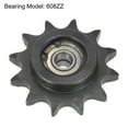 thumbnail image 3 of Uxcell Idler Sprocket, 8mm Bore 1/2" Pitch 12 Tooth, Carbon Steel with 2 Insert Bearing, 3 of 6
