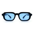 thumbnail image 4 of Vintage Vibe Narrow Rectangle Hipster Hustler Fashion Sunglasses Matte Black - Blue, 4 of 8