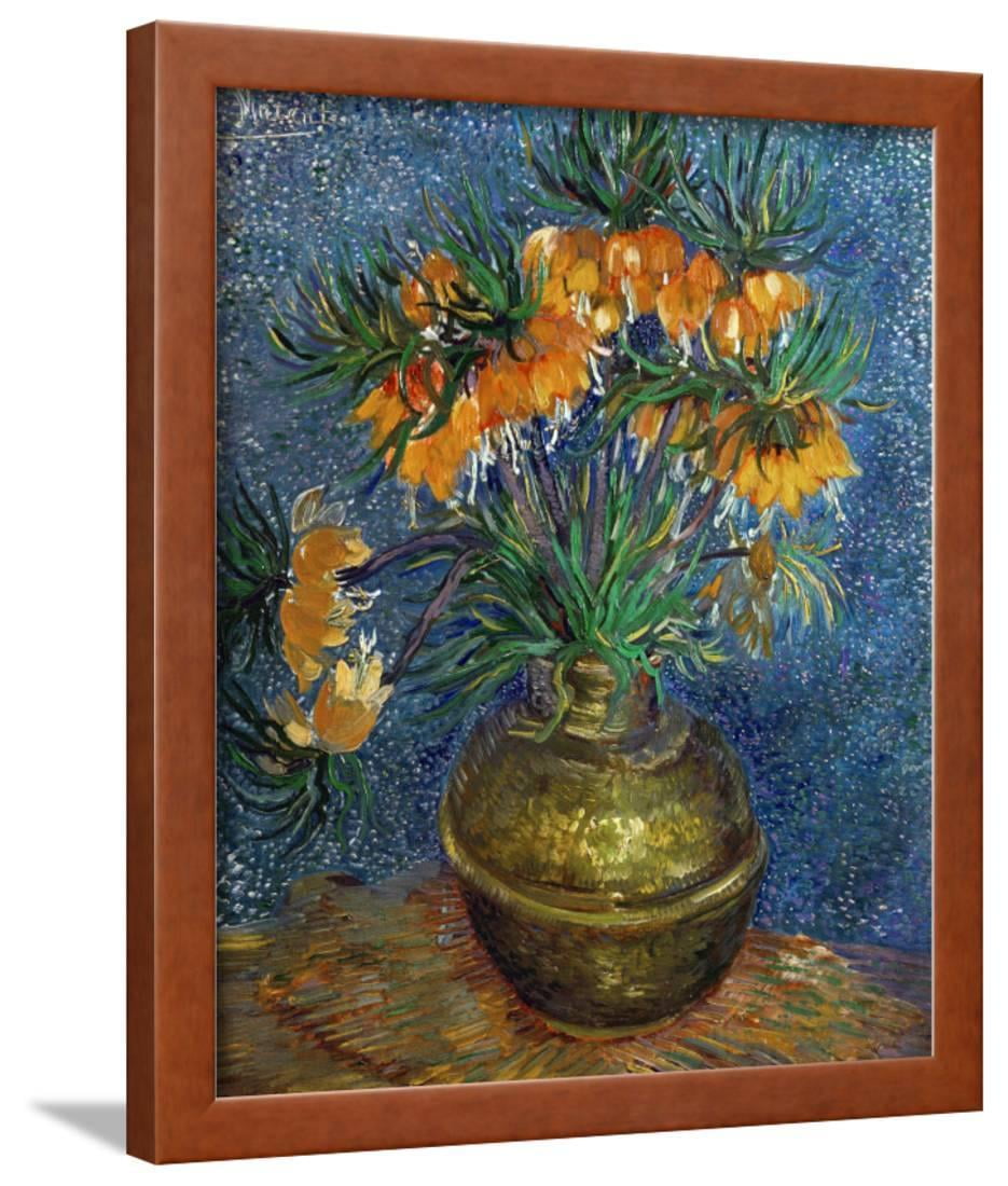 Crown Imperial Fritillaries In A Copper Vase C 1886 Framed Print
