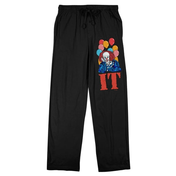 IT Pennywise With Balloons Men's Black Sleep Pants-Medium